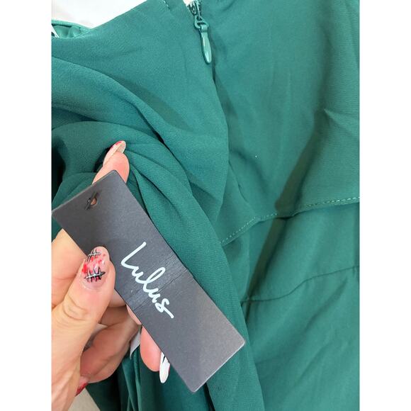 Lulu's Enchanting Endeavor Green Ruffled Off Shoulder Maxi Dress 1X NWT Holiday - Picture 7 of 7